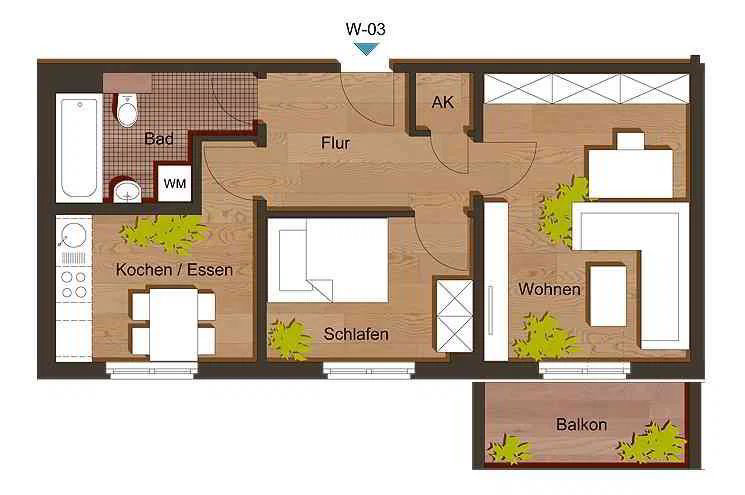 Appartement 2 pièces à louer à Zürich - image 1/6