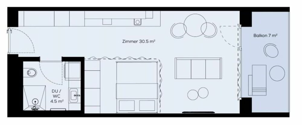 1 Zimmer Wohnung zu vermieten in St. Gallen - Bild 1/9