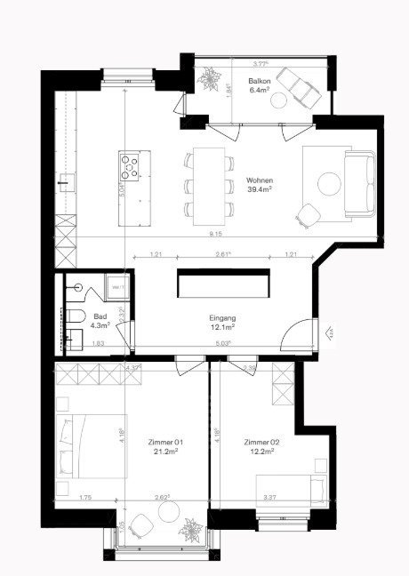 Appartamento di 3 locali in vendita a Basilea - immagine 1/8