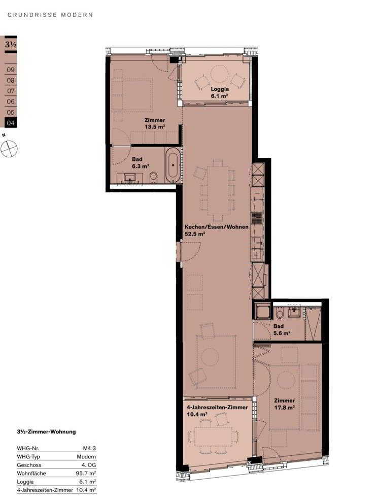 Appartement 3 pièces à louer à Zürich - image 1/10