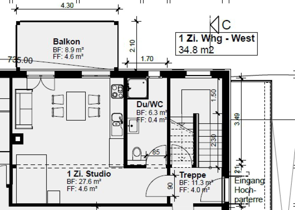 1 Zimmer Wohnung zu vermieten in St. Gallen - Bild 1/6