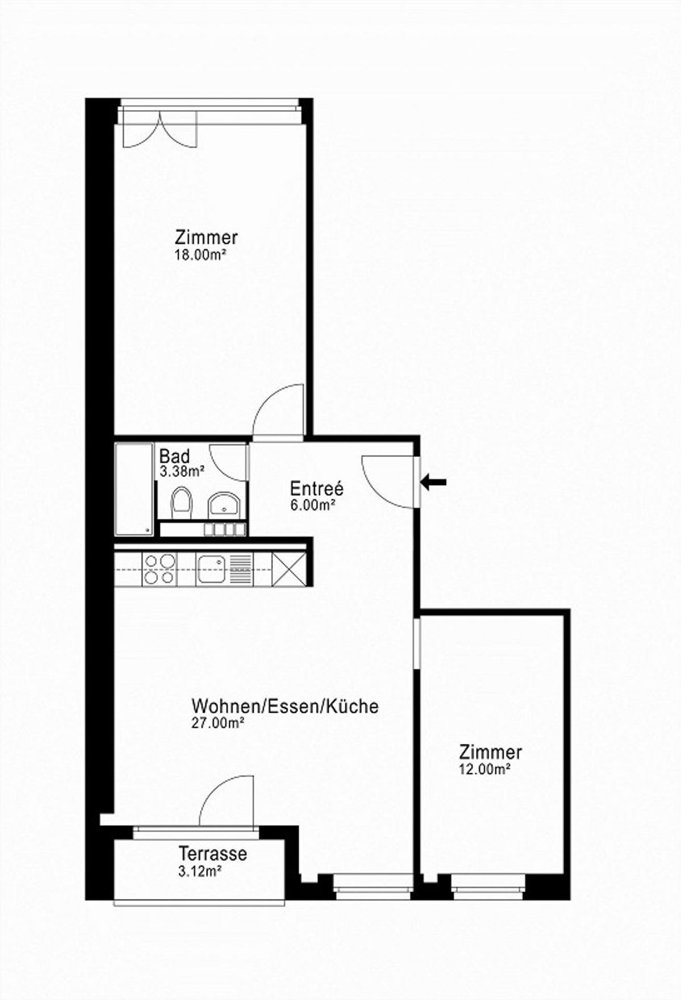 3 Zimmer Wohnung zu vermieten in Basel - Bild 1/7