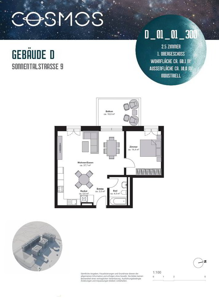 2.5 Zimmer Wohnung zu vermieten in Dübendorf - Bild 1/6