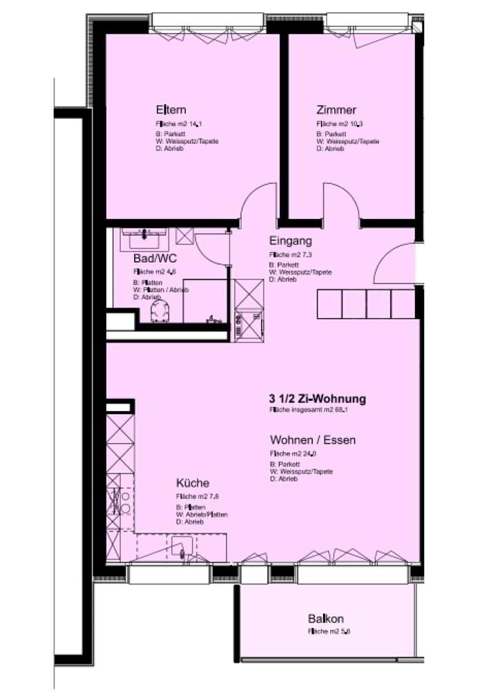 3.5 Zimmer Wohnung zu vermieten in Ebikon - Bild 1/8