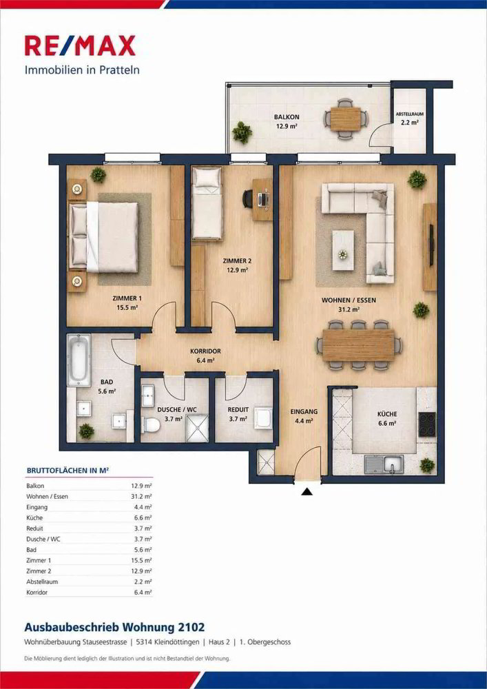 Appartement 3.5 pièces à acheter à Kleindöttingen - image 1/12