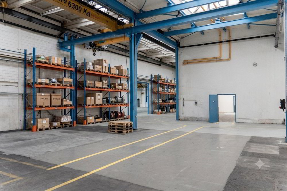 Hohe Lager-/Gewerbehalle mit ebenerdigem Zugang - 550 m² - Ansicht 2