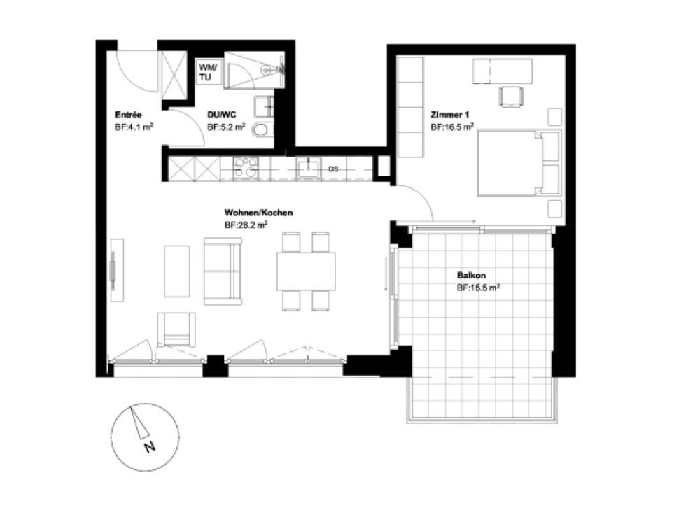 2 Zimmer Wohnung zu vermieten in Horn - Bild 1/6