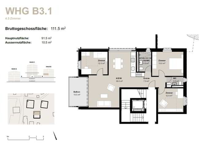 4.5 rooms Apartment for rent in Bürchen - image 1/11