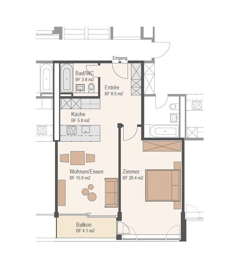 2.5 Zimmer Wohnung zu vermieten in Luzern - Bild 1/8