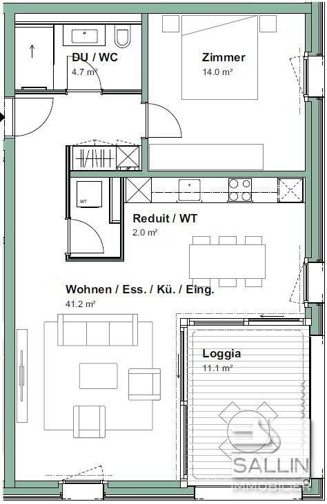 Appartamento di 2 locali in affitto a Schmitten FR - immagine 1/12