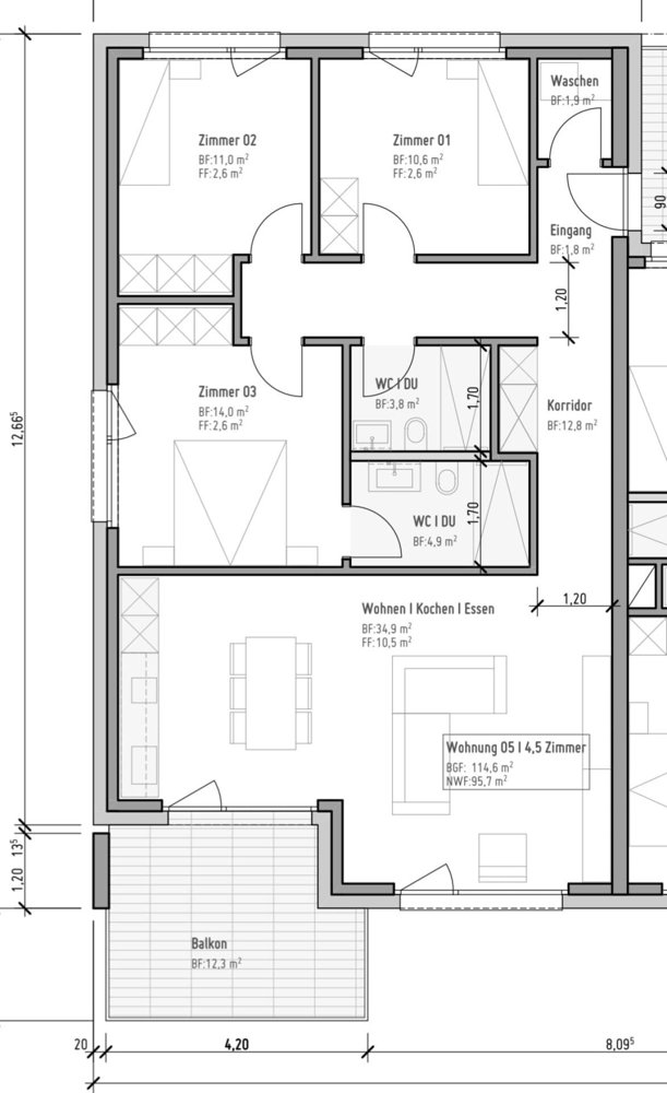 4.5 Zimmer Wohnung zum verkaufen in Niederbipp - Bild 1/6