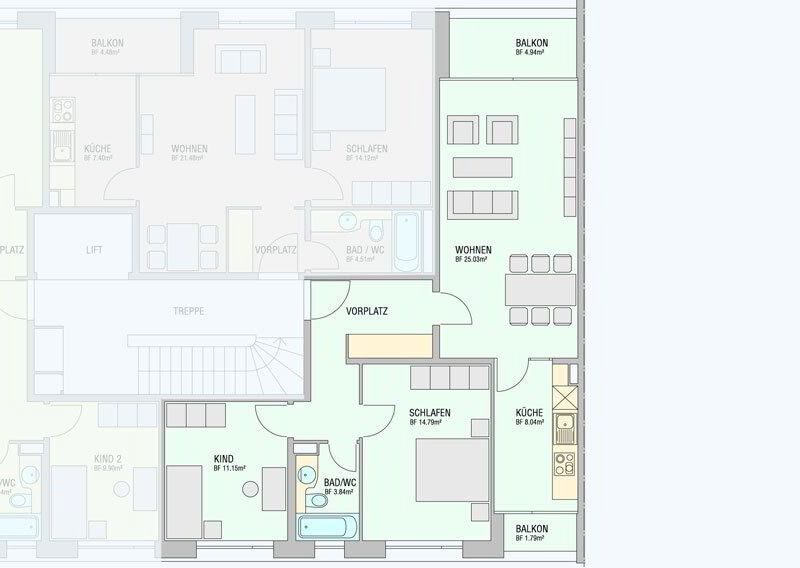 Appartement 3 pièces à louer à Binningen - image 1/7