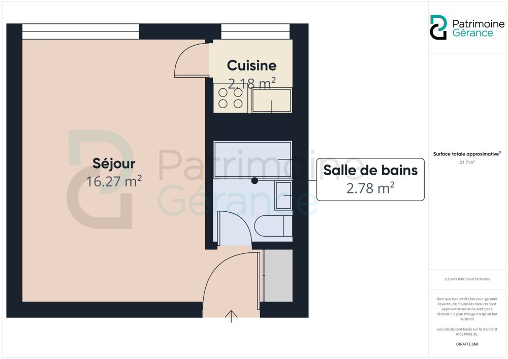 Appartement 1.5 pièces à louer à La Chaux-de-Fonds - image 1/4