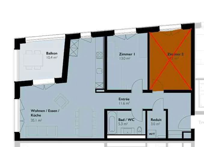 2.5 Zimmer Wohnung zu vermieten in Uster - Bild 1/7