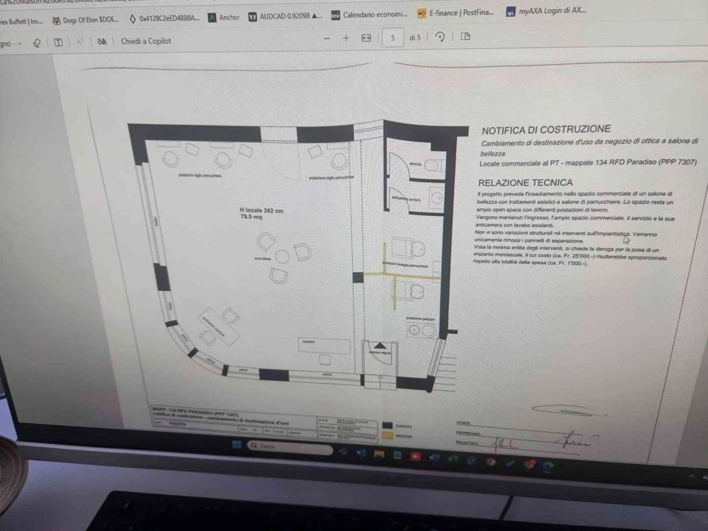 1 Zimmer Büro zu vermieten in Paradiso - Bild 1/9
