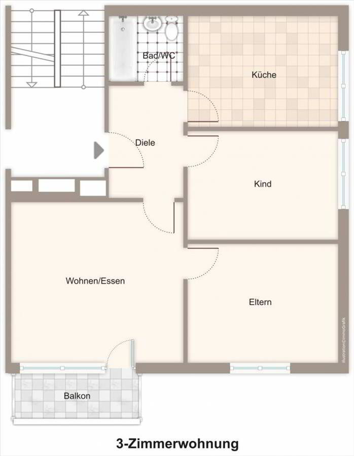 3 Zimmer Wohnung zu vermieten in Gattikon - Bild 1/7