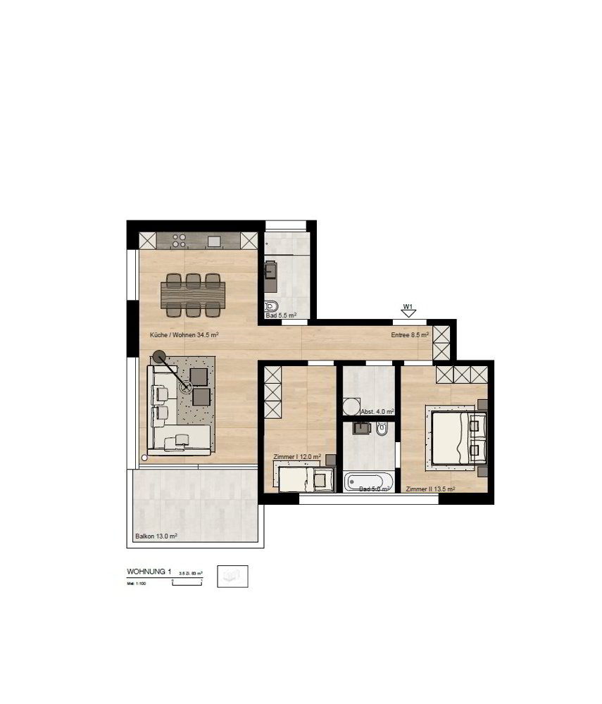 Appartement 3.5 pièces à louer à Rüthi (Rheintal) - image 1/8