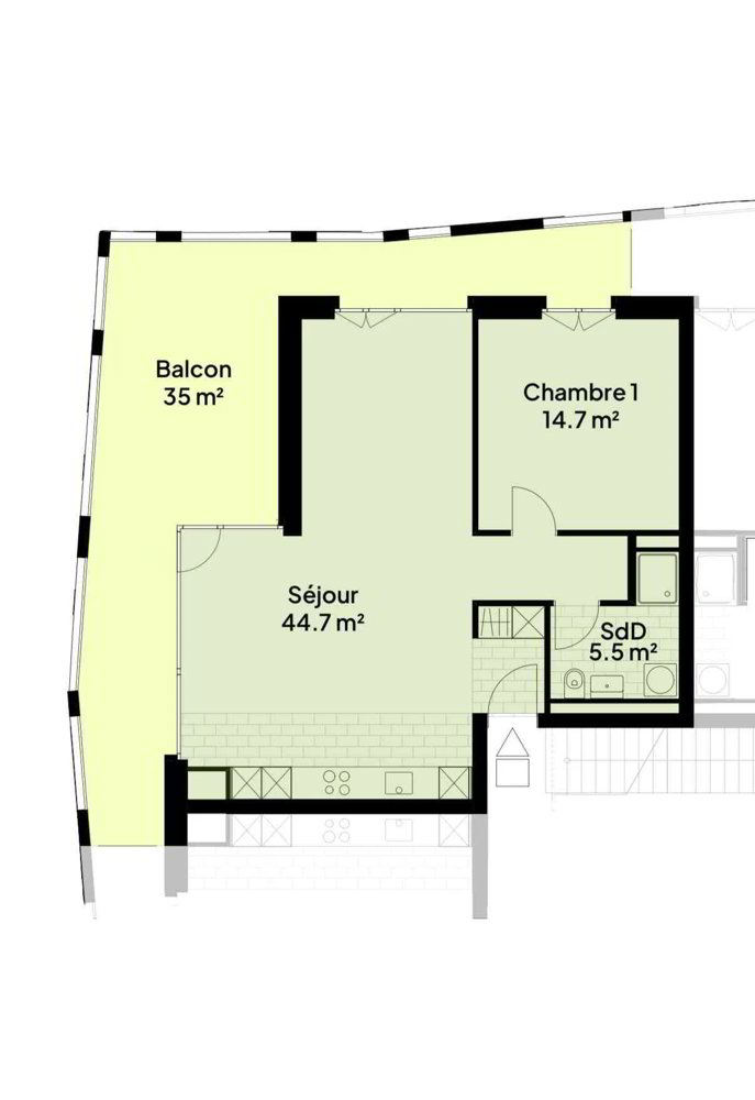 Appartement 2.5 pièces à louer à Belfaux - image 1/7