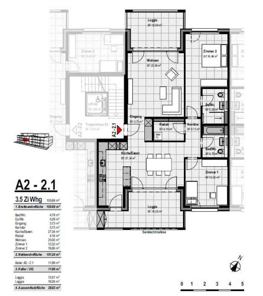 Appartamento di 3.5 locali in affitto a Lupfig - immagine 1/12