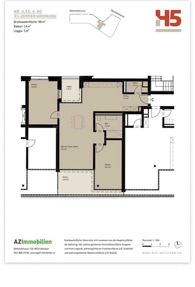 3.5 Zimmer Wohnung zu vermieten in Wetzikon ZH - Bild 1/7