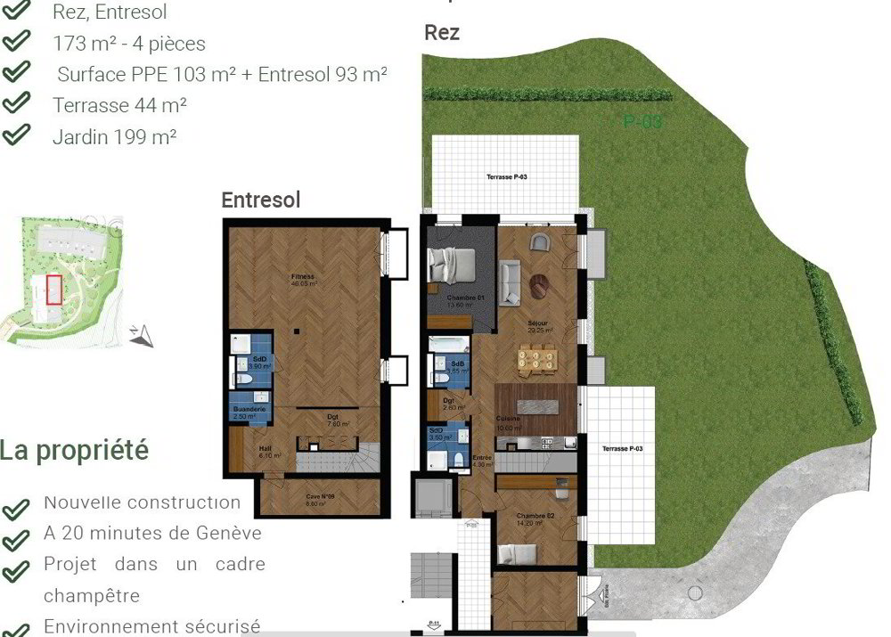 Appartement 4 pièces à acheter à Satigny - image 1/2