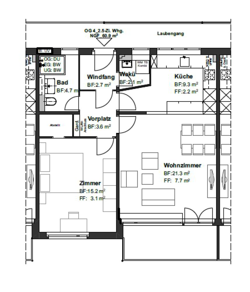2.5 Zimmer Wohnung zu vermieten in Zurich - Bild 1/8