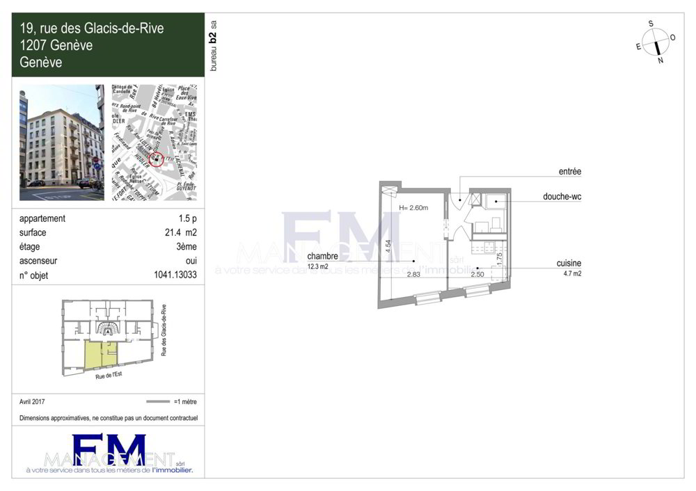 1 rooms Apartment for rent in Genève - image 1/4