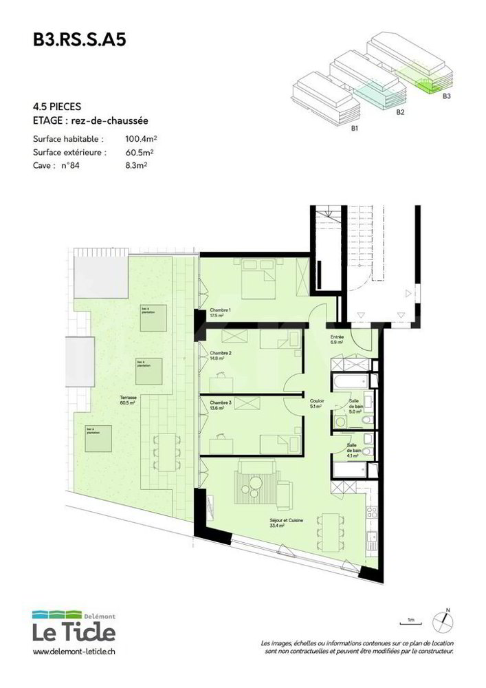 4.5 Zimmer Wohnung zu vermieten in Delémont - Bild 1/11