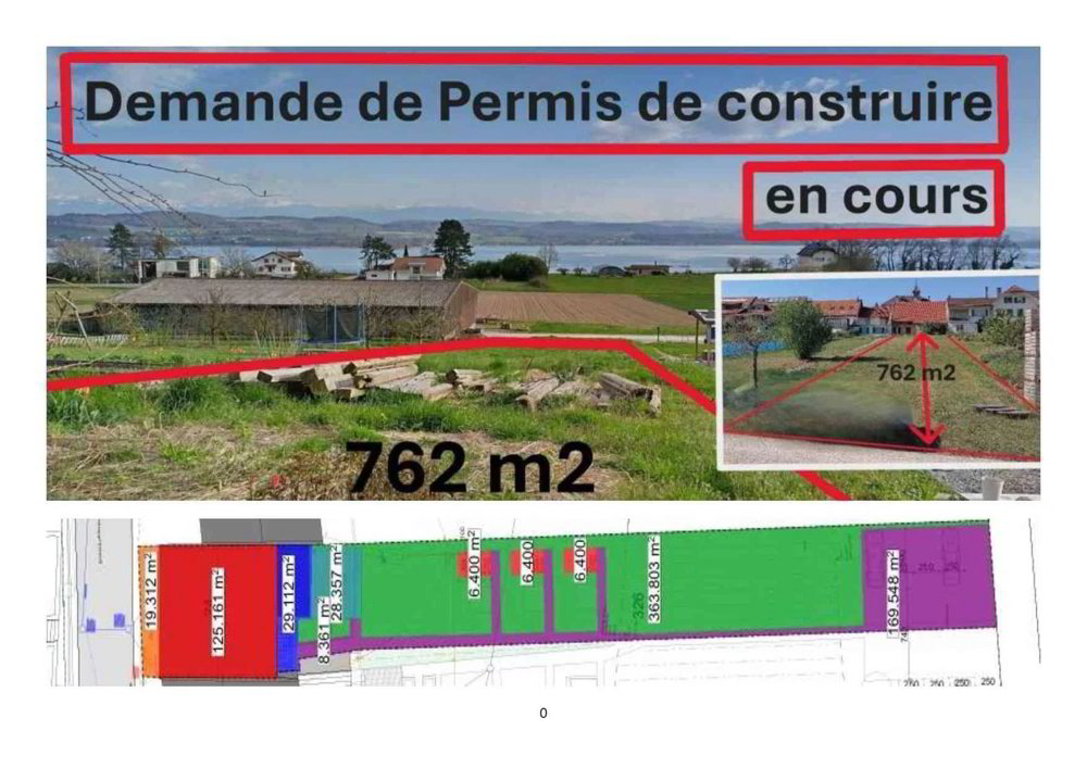 *New* Terrain 762 m² Lugnorre (FR) aménagé avec vue sur lac de Morat.