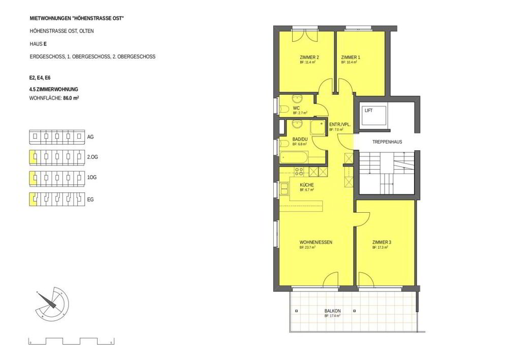 4 Zimmer Wohnung zu vermieten in Olten - Bild 1/8