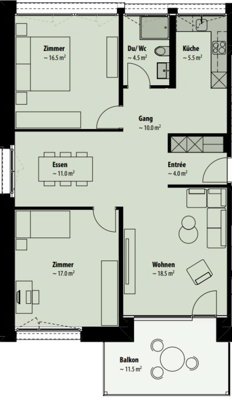 3 Zimmer Wohnung zu vermieten in Wittenbach - Bild 1/9