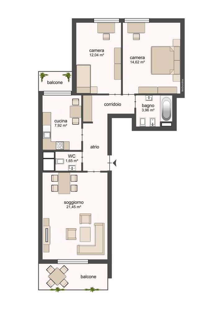 Appartement 3 pièces à louer à Lugano - image 1/8