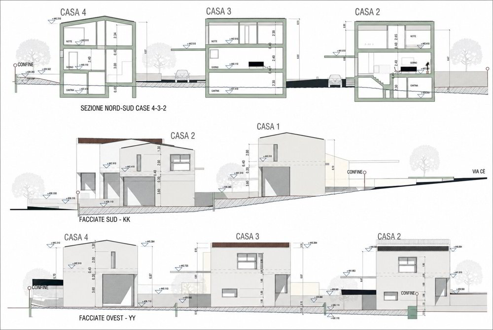 TERRENO CON LICENZA APPROVATA PER 4 VILLE A PONTE CAPRIASCA - Ansicht 5
