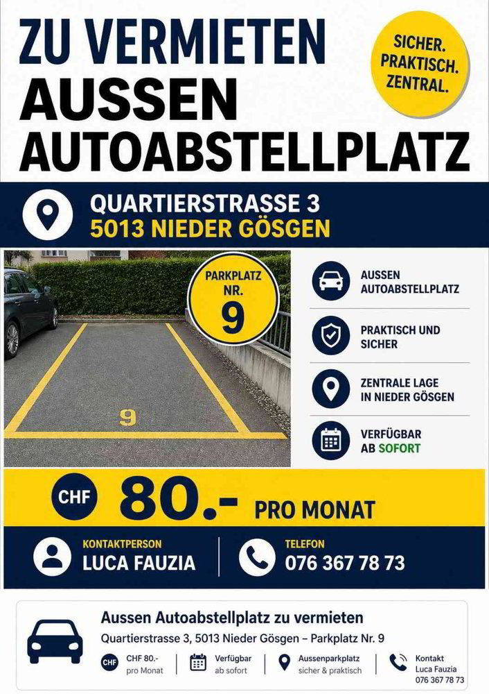 Parcheggio, garage di null locali in affitto a Niedergösgen - immagine 1/1