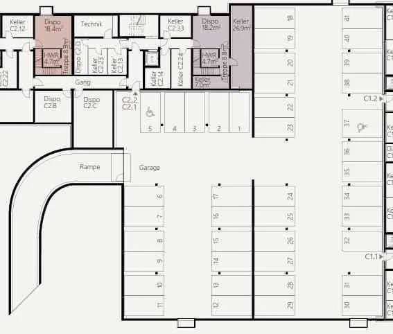 Tiefgaragenplatz Nähe Bahnhof in Frick - Mehr