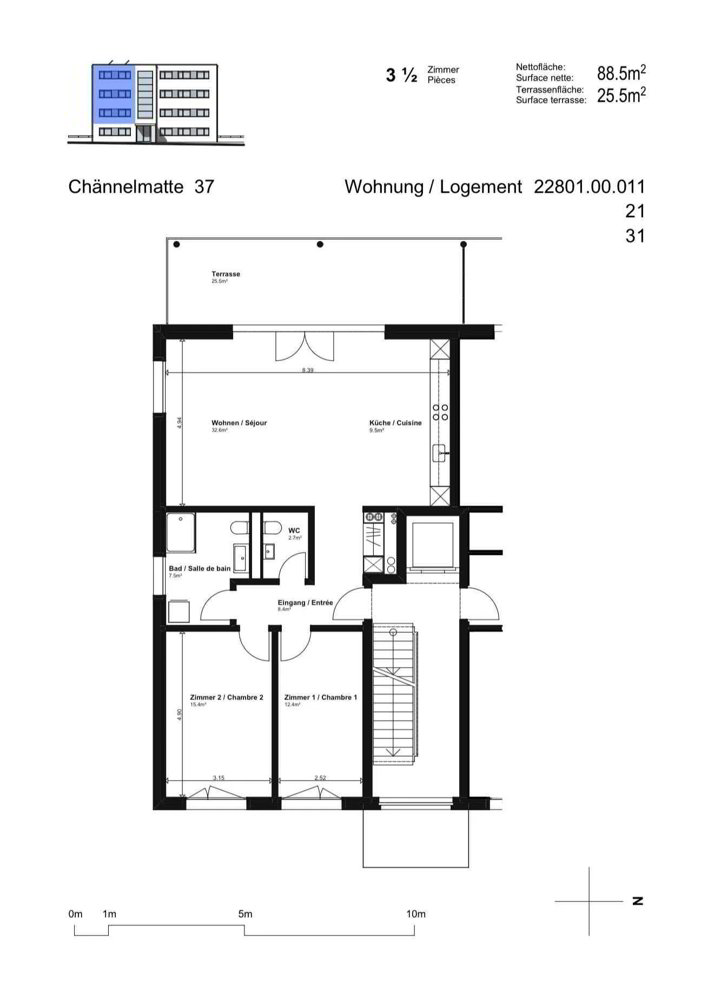 3.5 rooms Apartment for rent in Düdingen - image 1/11