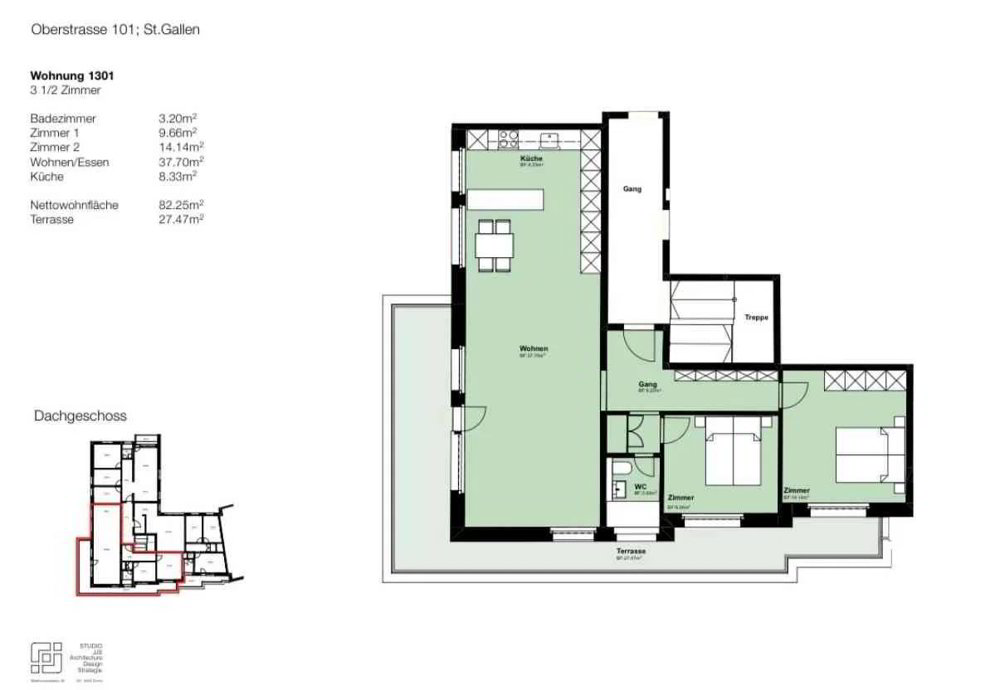 Appartement 3.5 pièces à louer à St. Gallen - image 1/13