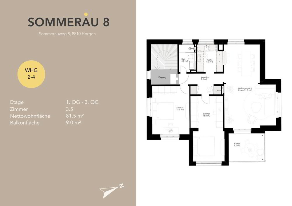 3 rooms Apartment to buy in Horgen - image 1/8