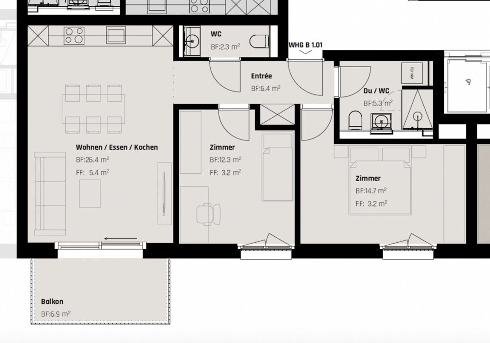 3 rooms Apartment for rent in St. Gallen - image 1/10