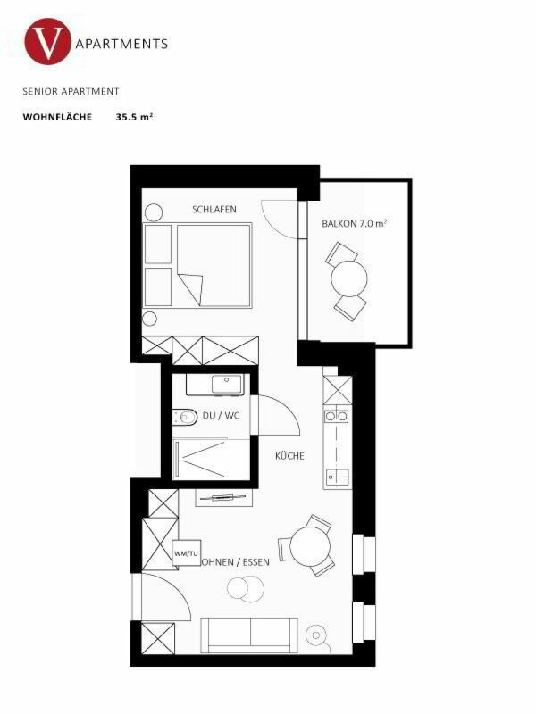 2 rooms Apartment for rent in Schlieren - image 1/11