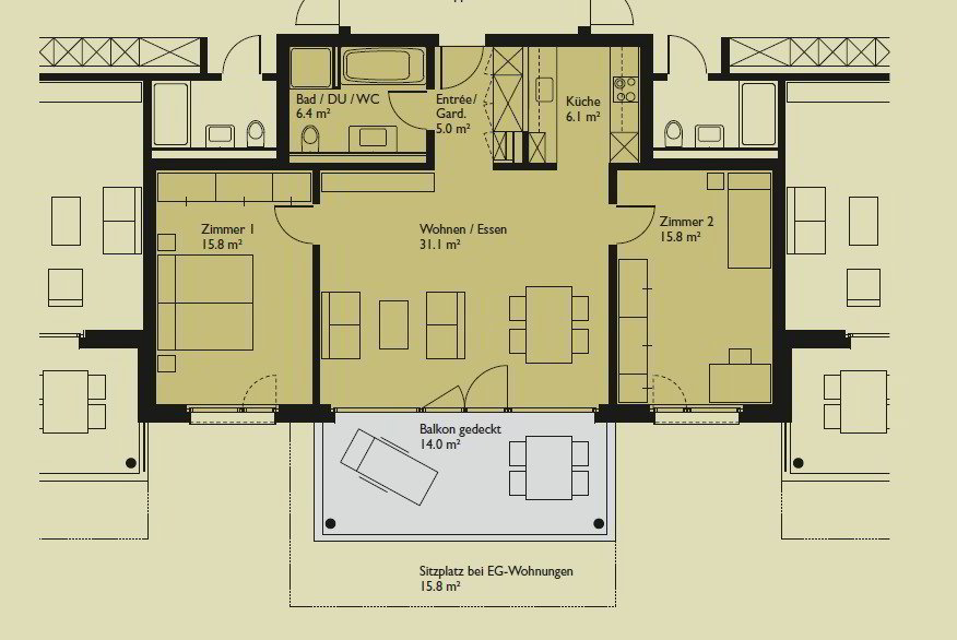 3 rooms Apartment for rent in Oensingen - image 1/10