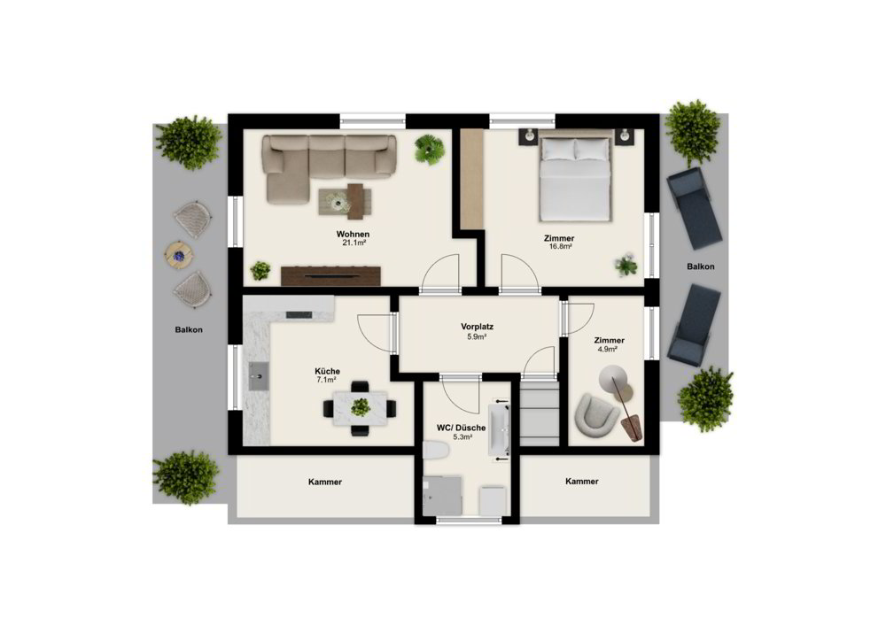 3 rooms Apartment for rent in Gerlafingen - image 1/10
