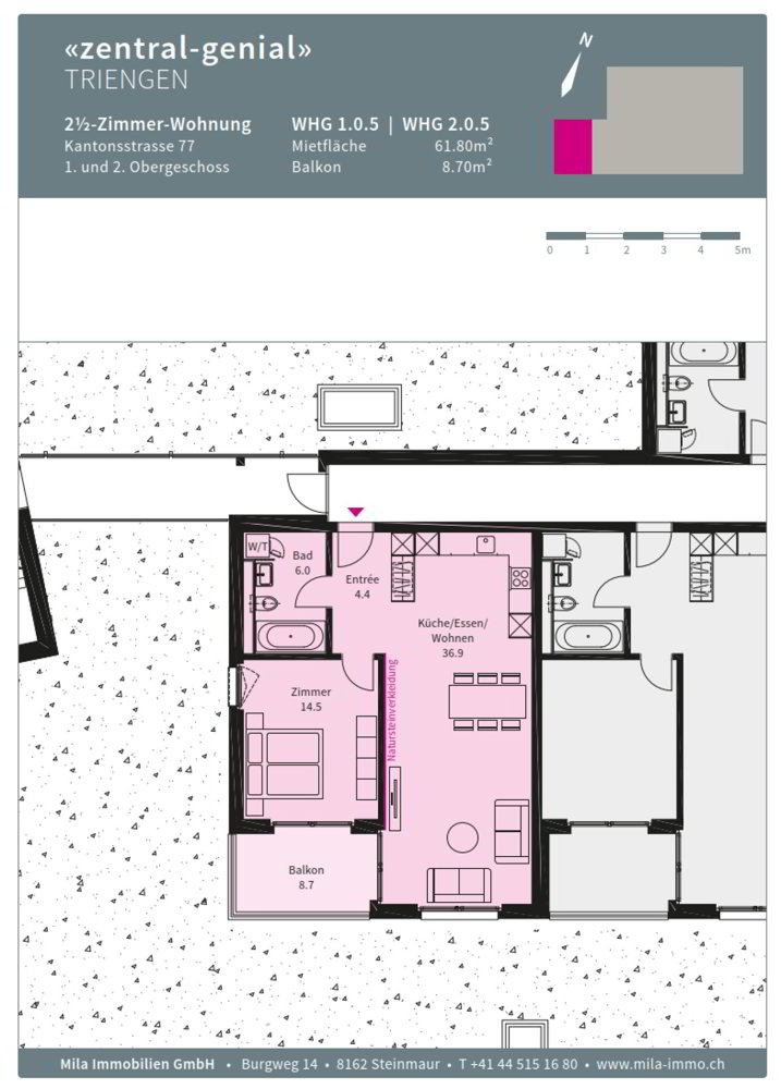 2.5 Zimmer Wohnung zu vermieten in Triengen - Bild 1/11