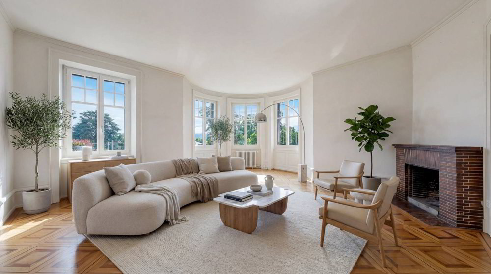 Appartement d'exception au dernier étage avec 2 balcons, à deux pas d'Ouchy