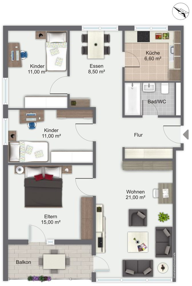 4.5 rooms Apartment for rent in Zofingue - image 1/8