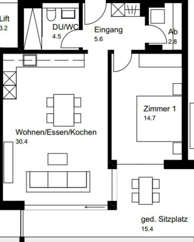 2 rooms Apartment for rent in Flums - image 1/10