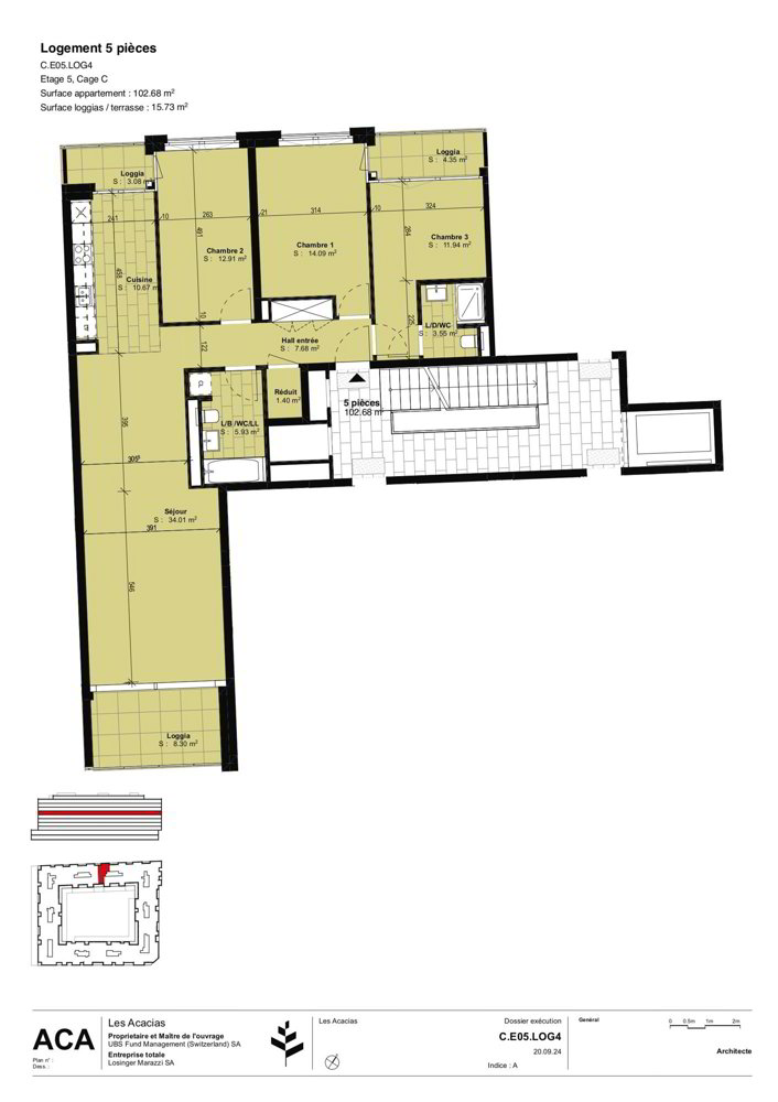 5 Zimmer Wohnung zu vermieten in Les Acacias - Bild 1/5