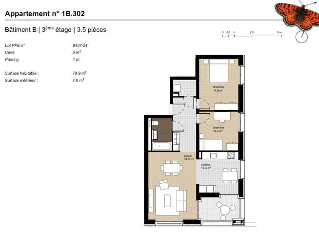 3.5 rooms Apartment for rent in Estavayer-le-Lac - image 1/13