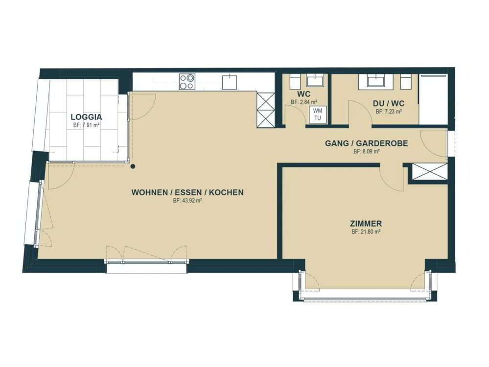 2.5 rooms Apartment for rent in Wattwil - image 1/6