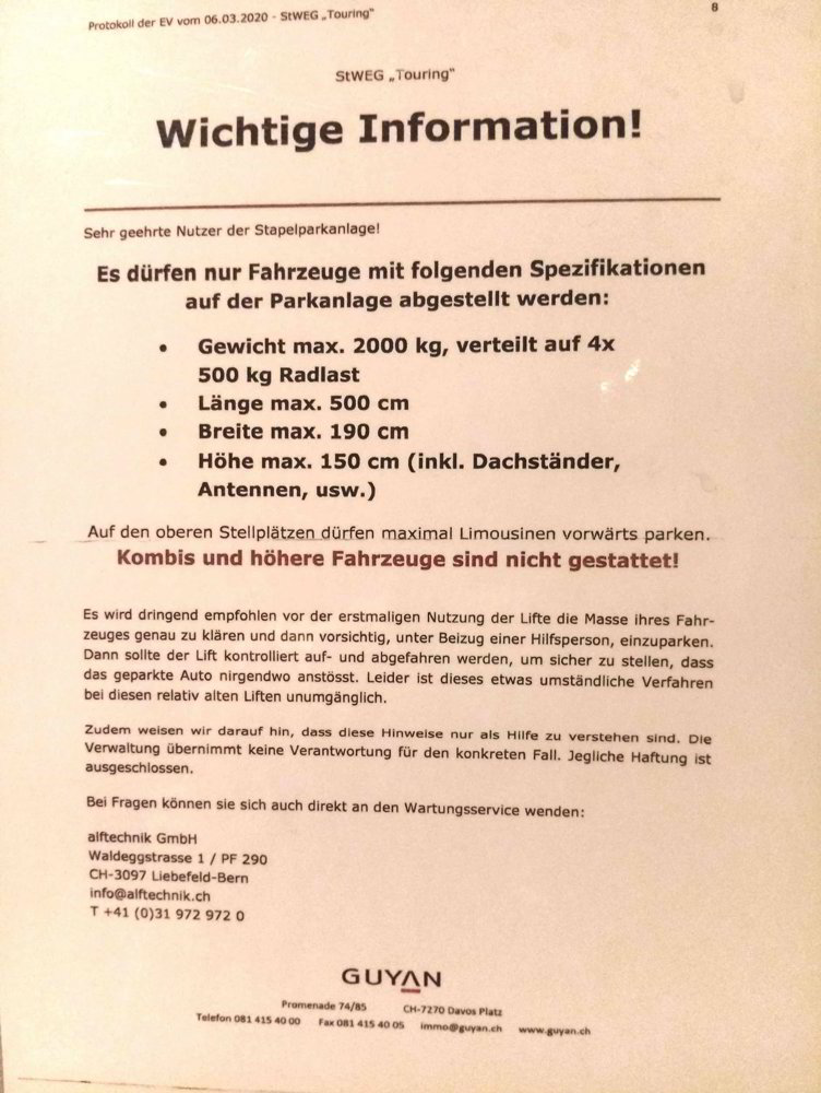 null Zimmer Parkplatz, Garage zu vermieten in Davos Dorf - Bild 1/4